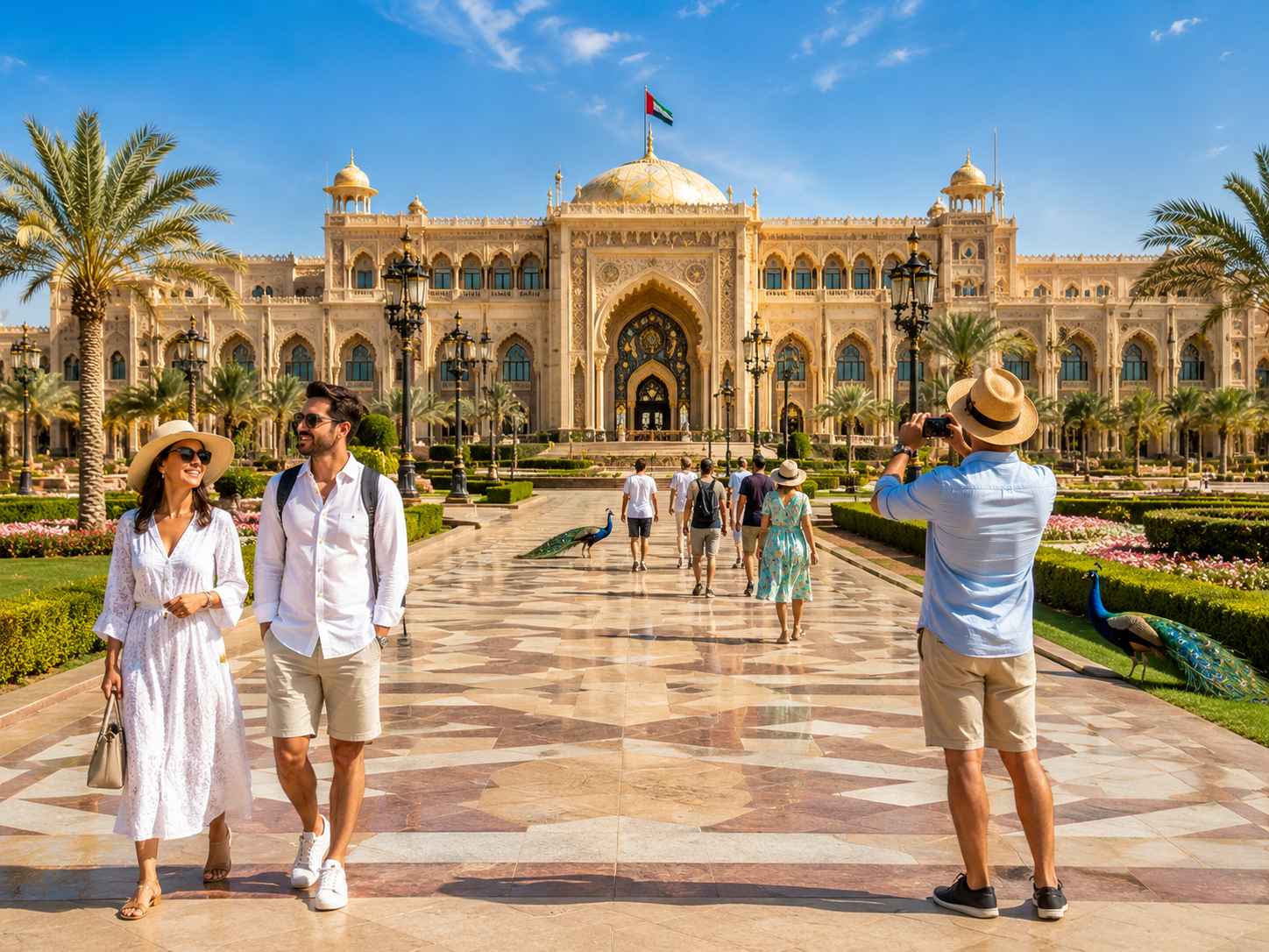 Take memorable photos outside Zabeel Palace, the official residence of Dubai's ruling family, on your Dubai City Sightseeing Tour.