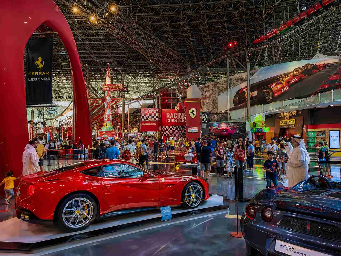 Explore exciting rides and Ferrari exhibits.