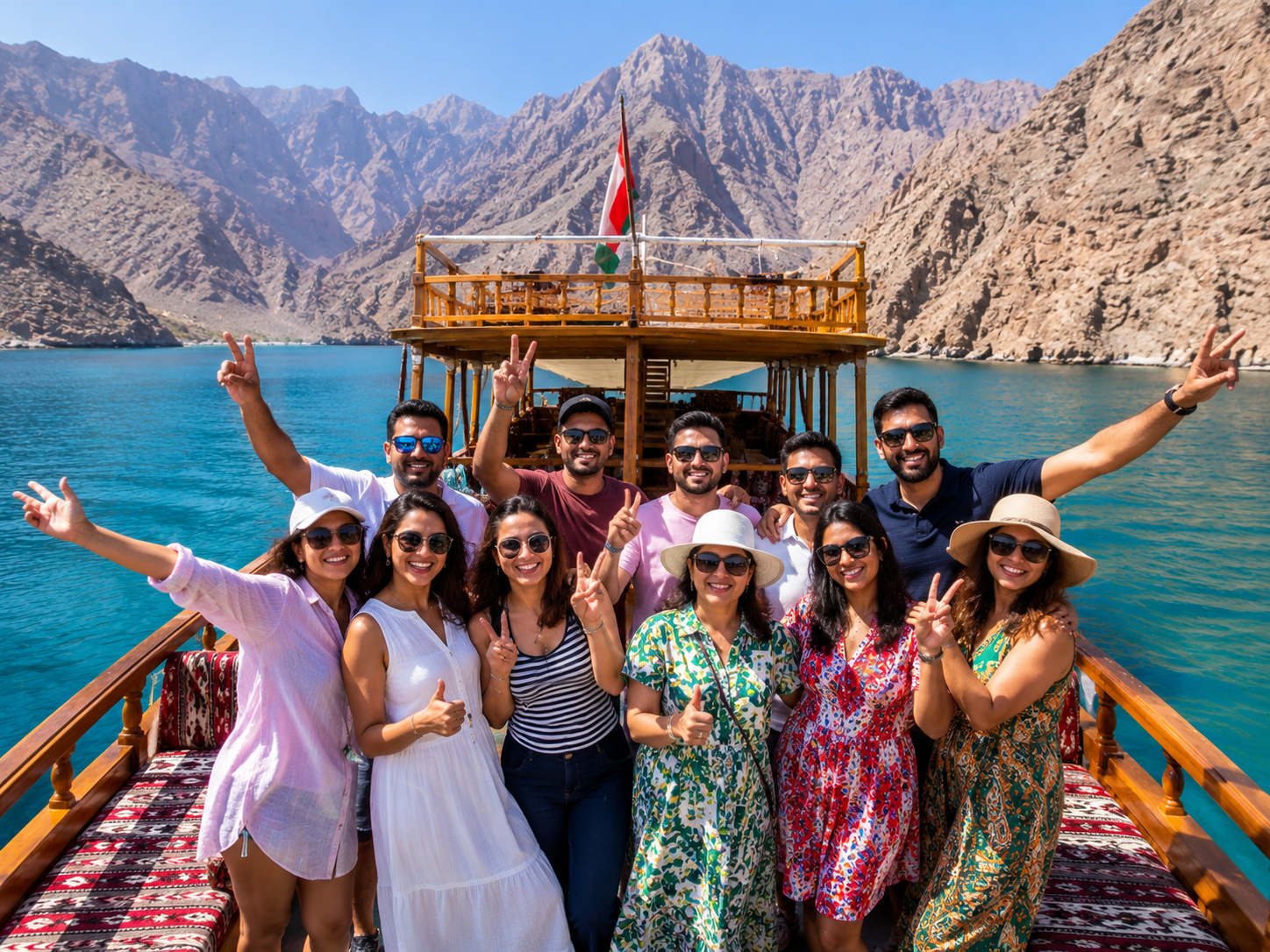 Group adventures in Musandam — the Dibba dhow cruise is perfect for friends & families