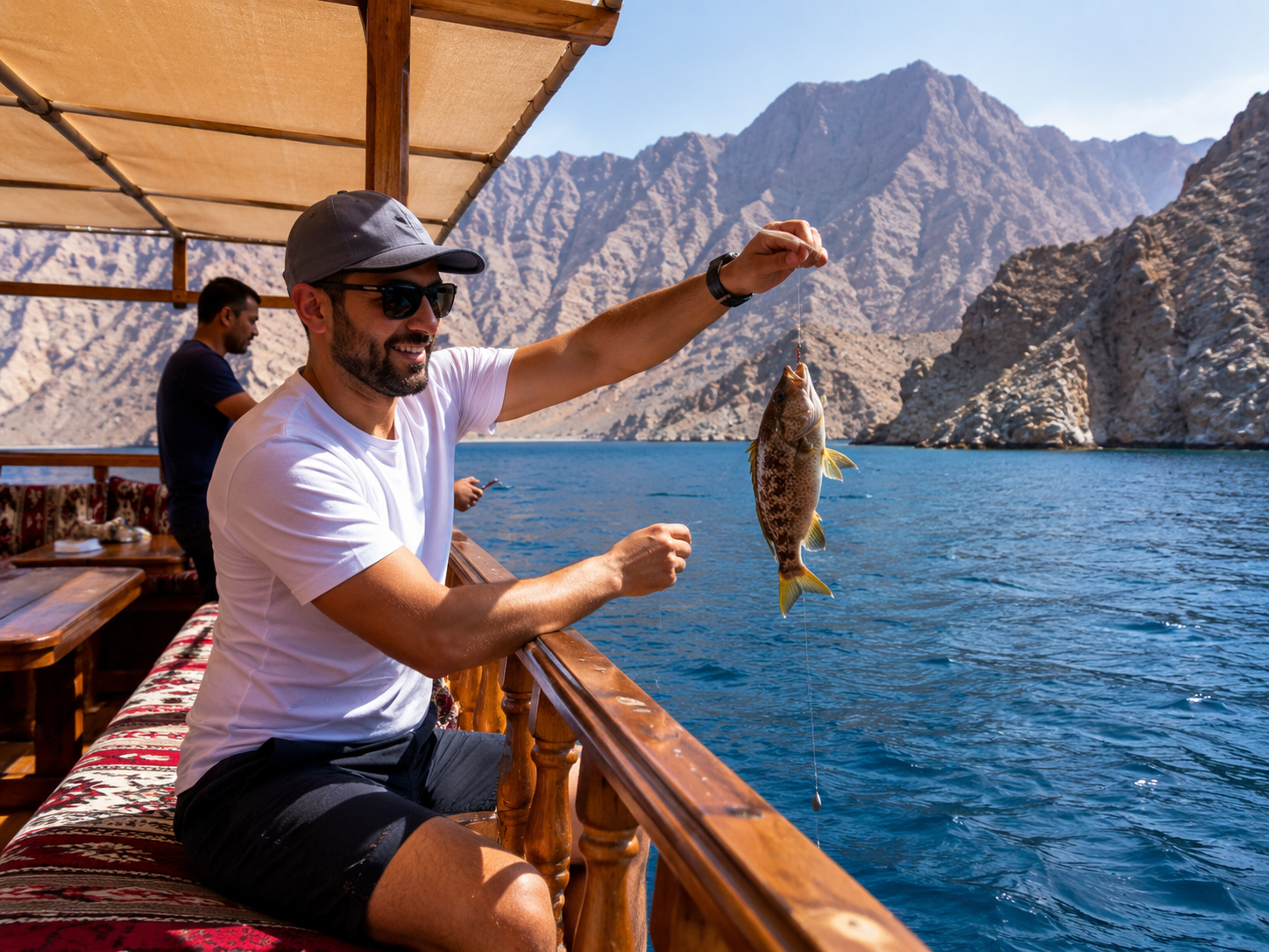 Catch your own fish on a Musandam Dibba cruise — the Arabian fjords deliver!