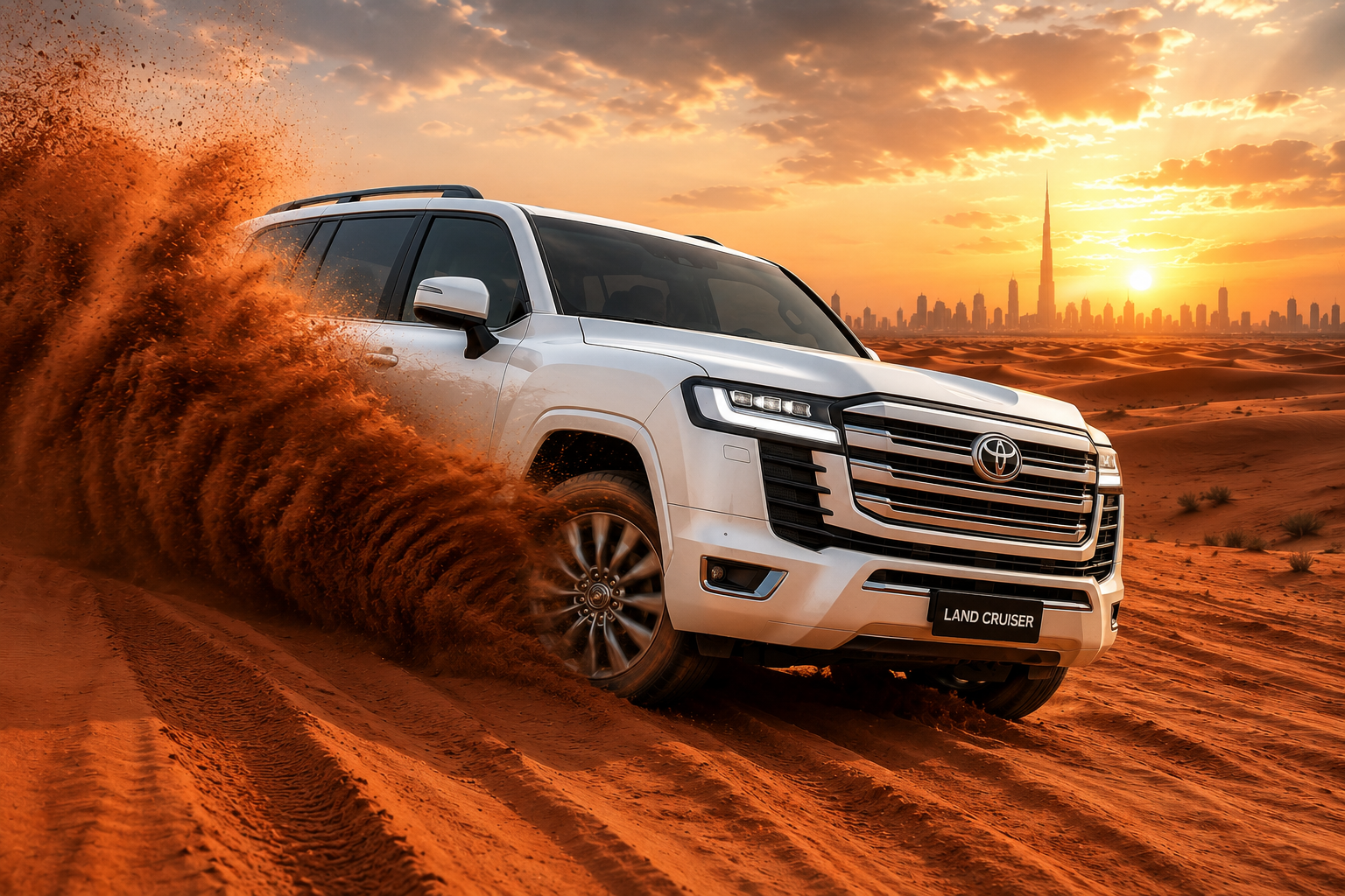 Exclusive 4x4 Land Cruiser dune bashing in the Lahbab red dunes, Private Desert Safari Dubai