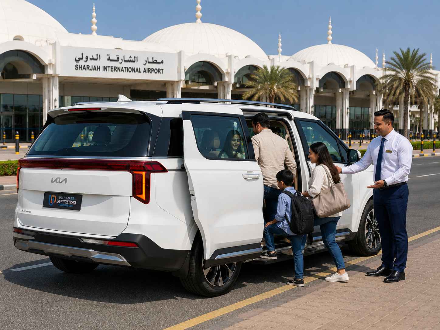 Private family transfer from SHJ Airport