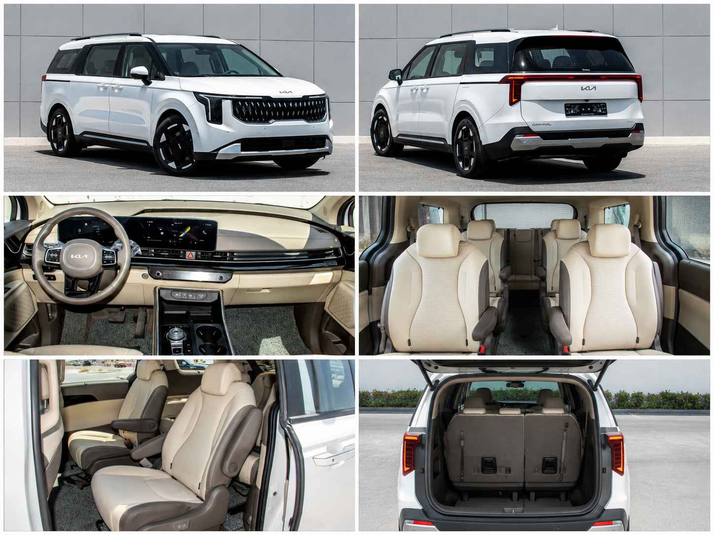Premium Kia Carnival available for private AUH airport pickups, hotel transfers, and city transportation in Abu Dhabi.